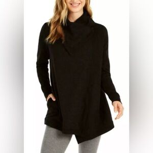 Ideology Women's Snap-Front Black Wrap Jacket - Size L